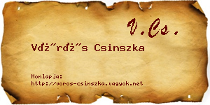 Vörös Csinszka névjegykártya